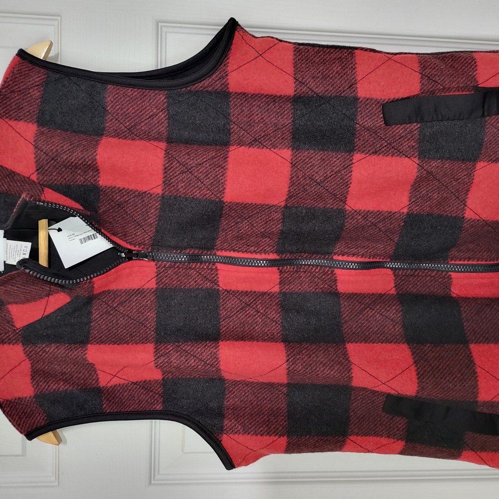 Red and Black Plaid Vest